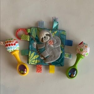 Taggies Crinkle Me Molasses Sloth and Hand Rattle